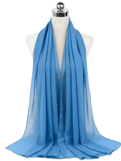 Solid Chiffon Hijab Scarf & Shawl for Women | Ready-to-Wear Muslim Headscarf | 65 Colors