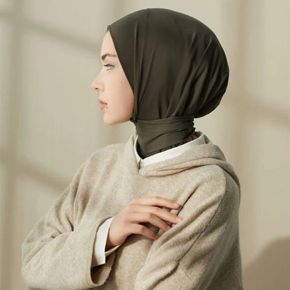 Modal Cotton Hijab Underscarf - Solid Color Turban Cap