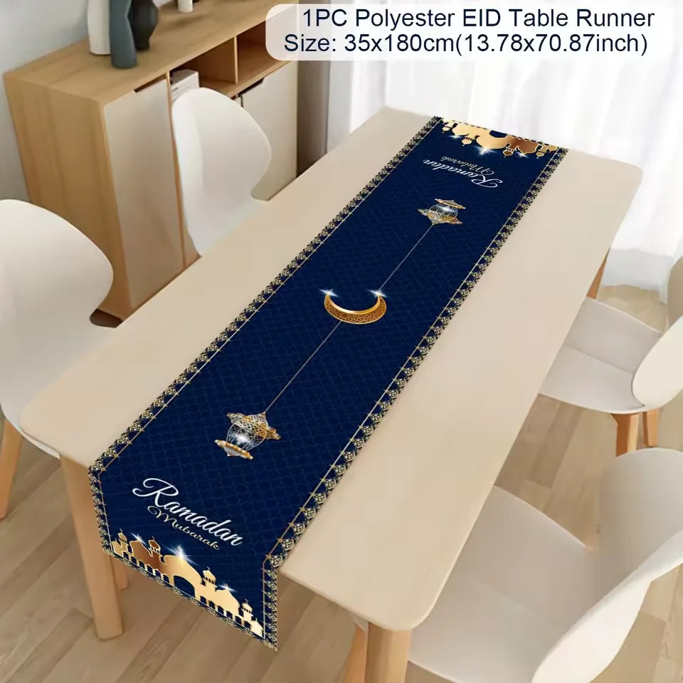 Ramadan Table Runner - Eid Mubarak Cloth Decoration 180x35cm