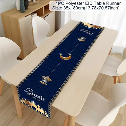 Ramadan Table Runner - Eid Mubarak Cloth Decoration 180x35cm