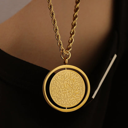 Shahada Pendant Necklace – Islamic Arabic Calligraphy Stainless Steel | Car Mirror Ornament | Silver, Gold & Black