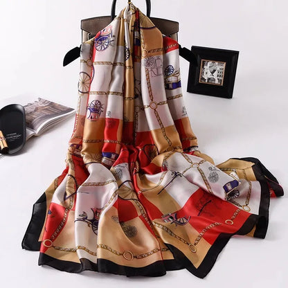 Printed Polyester Hijab Scarf & Shawl - 180x90cm Women's Wrap