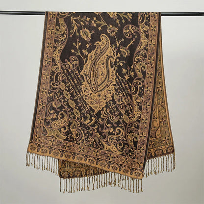 Women's Embroidered Pashmina Hijab Scarf – Soft Cashmere-Feel Shawl