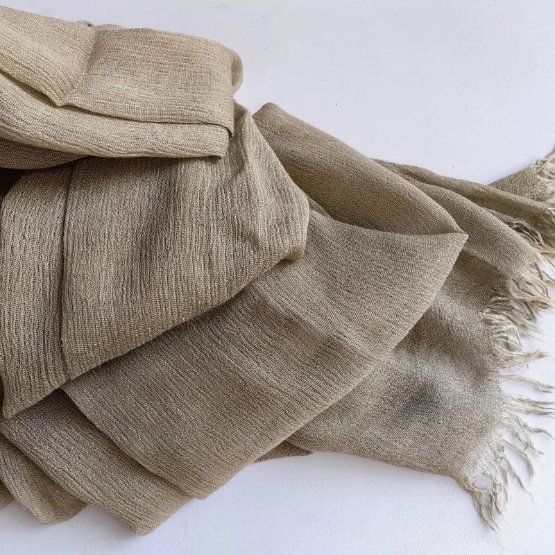 Soft Cotton-Viscose Tassel Hijab – 200x90cm Plain Headscarf (60 Colors)