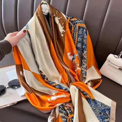 Printed Polyester Hijab Scarf & Shawl - 180x90cm Women's Wrap