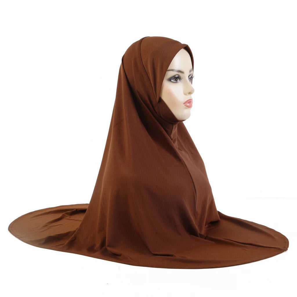 Women's Amira Pull-On Hijab with Chin Part – XL Jersey Inner Scarf