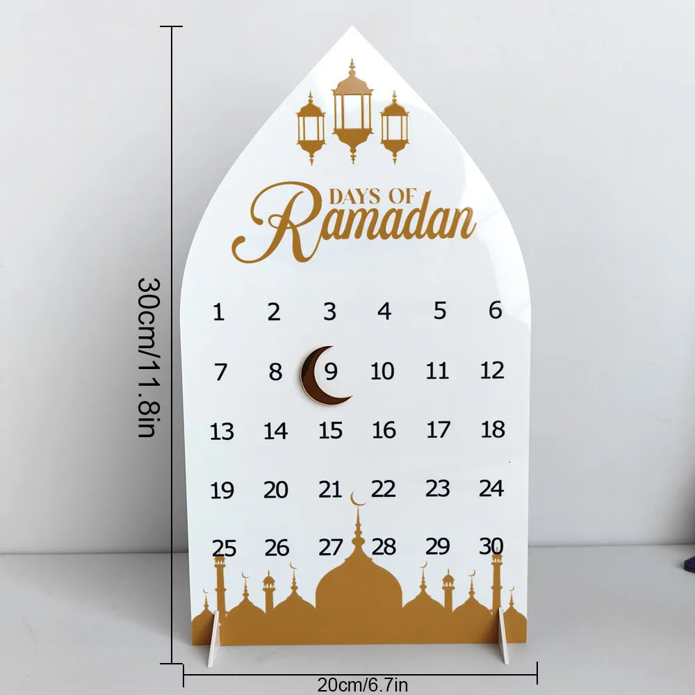 Ramadan Countdown Calendar - 30-Day Acrylic Eid Table Decoration