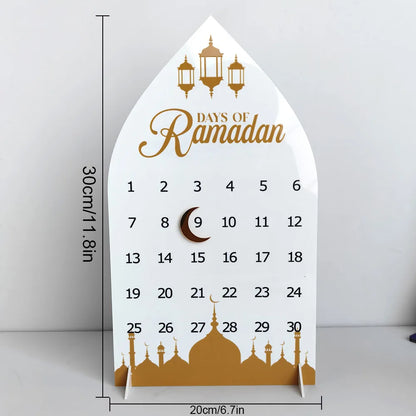 Ramadan Countdown Calendar - 30-Day Acrylic Eid Table Decoration