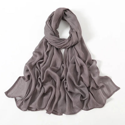 Soft Cotton Hijab for Women | Elegant Muslim Headscarf | 44 Colors | 190×85cm