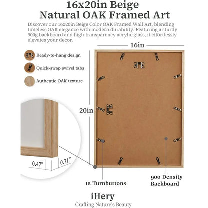Kaaba Mecca Wall Art - Oak Wood Framed Canvas 16x20