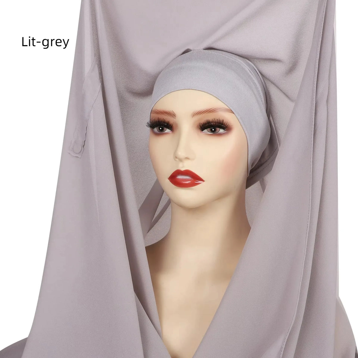 Instant Hijab with Magnetic Buckle – Solid-Color Scarf