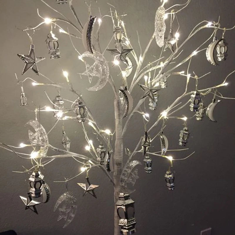 Ramadan LED Birch Tree Light – Star & Moon String Lights, 1.5m 10 LED
