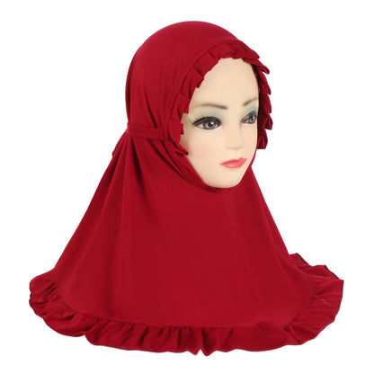 Girls Pull-On Amira Hijab – Ages 3–6, Soft Stretch Jersey, 11 Colors
