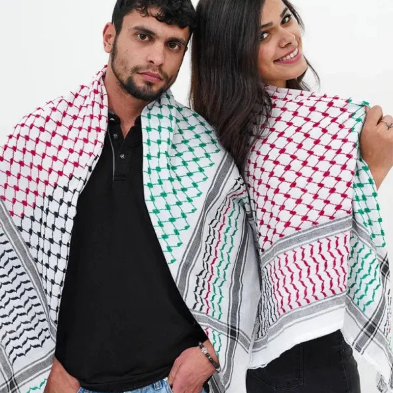 Unisex Arab Keffiyeh Square Scarf – Tactical Desert Headwrap & Neck Scarf