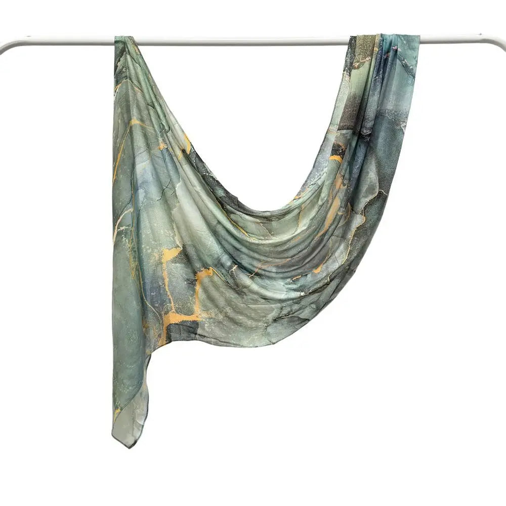 Patterned Voile Hijab Scarf - 170x70cm Modal Headscarf