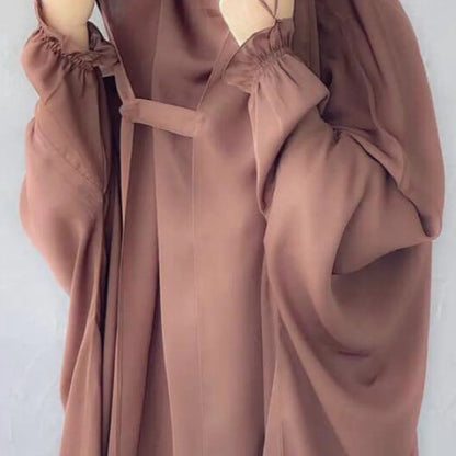 Women's Hooded Abaya – Loose Fit Djellaba, One Size, 8 Colors