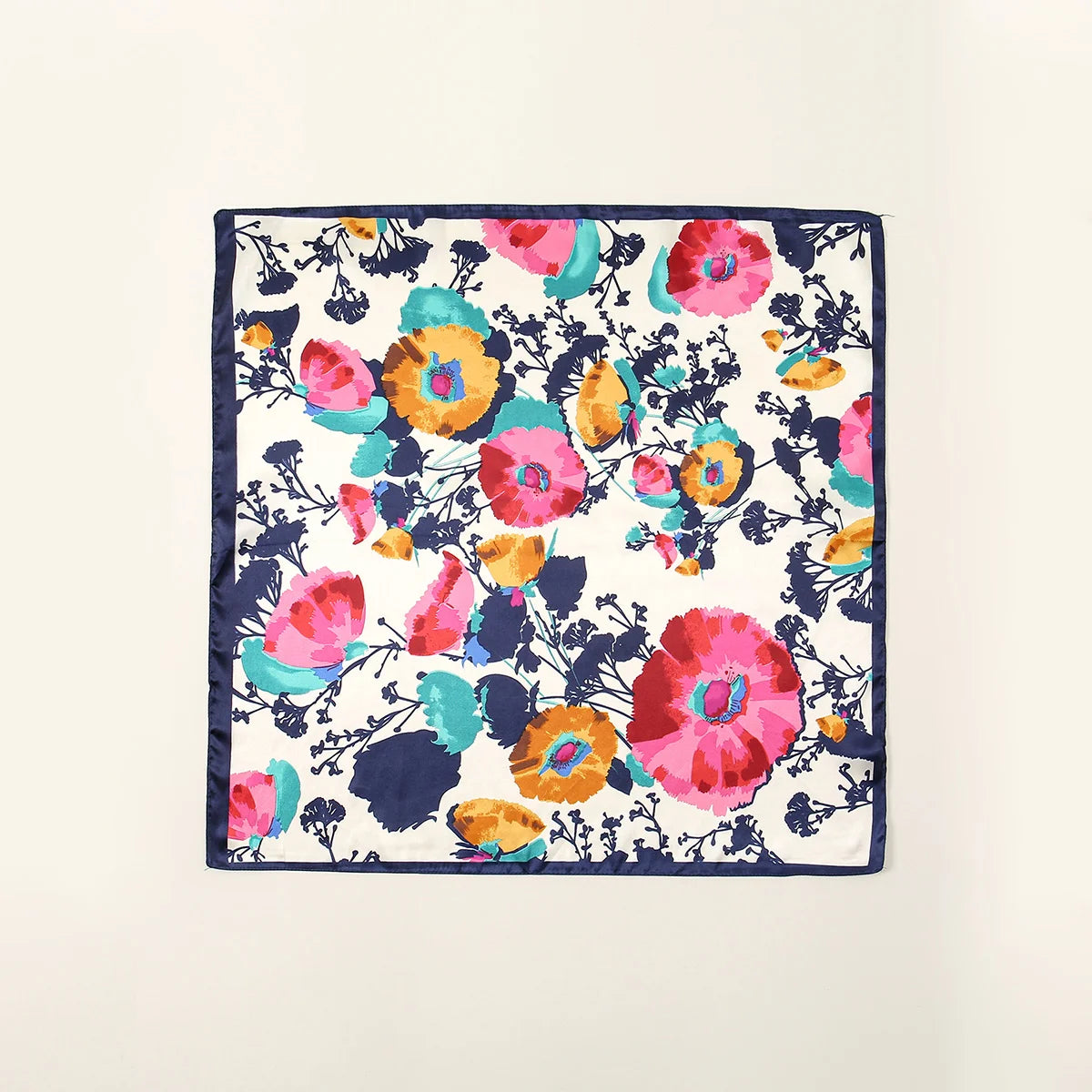 Printed Satin-Feel Square Scarf – Silk-Look Hijab, Turban & Head Wrap for Women | Multiple Sizes & Prints