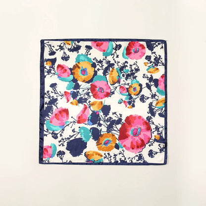 Printed Satin-Feel Square Scarf – Silk-Look Hijab, Turban & Head Wrap for Women | Multiple Sizes & Prints
