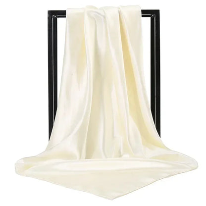 Satin Silk Square Hijab Scarf for Women | 90×90cm Shiny Solid Wrap | 32 Colors