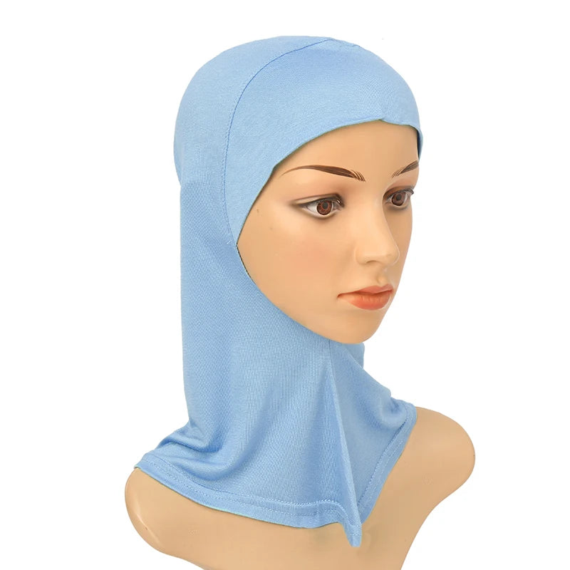 Women's Full-Cover Ninja Underscarf Bonnet – High-Stretch Cotton Jersey, 28 Colors