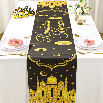 Ramadan Table Runner - Eid Mubarak Cloth Decoration 180x35cm