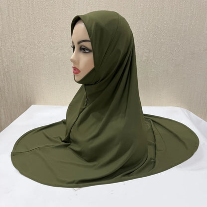 Women's Instant Hijab Scarf – Lightweight Linen Jersey Head Wrap, 13 Colors