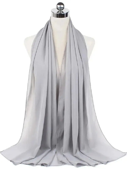 Solid Chiffon Hijab Scarf & Shawl for Women | Ready-to-Wear Muslim Headscarf | 65 Colors