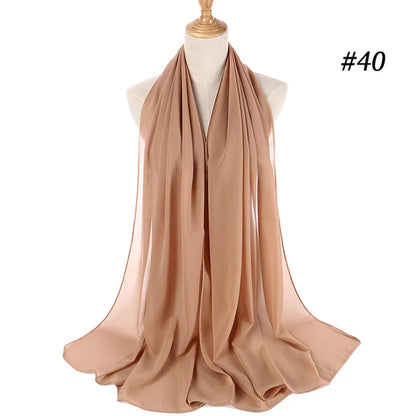 Bubble Chiffon Hijab Scarf for Women | Solid Color Veil & Wrap | 61 Colors
