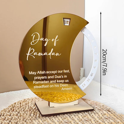 Ramadan Countdown Calendar – Acrylic Eid Mubarak Ornament with Interchangeable Numbers | 11 Designs