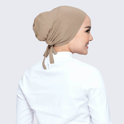 Women's Cotton Jersey Hijab Undercap - Tie Back Inner Cap with 82 Color Options