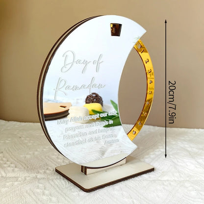Ramadan Countdown Calendar – Acrylic Eid Mubarak Ornament with Interchangeable Numbers | 11 Designs