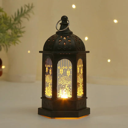 LED Ramadan Lantern Decoration – Steel Cylinder Night Light for Eid & Islamic Home Decor | 5 Colors