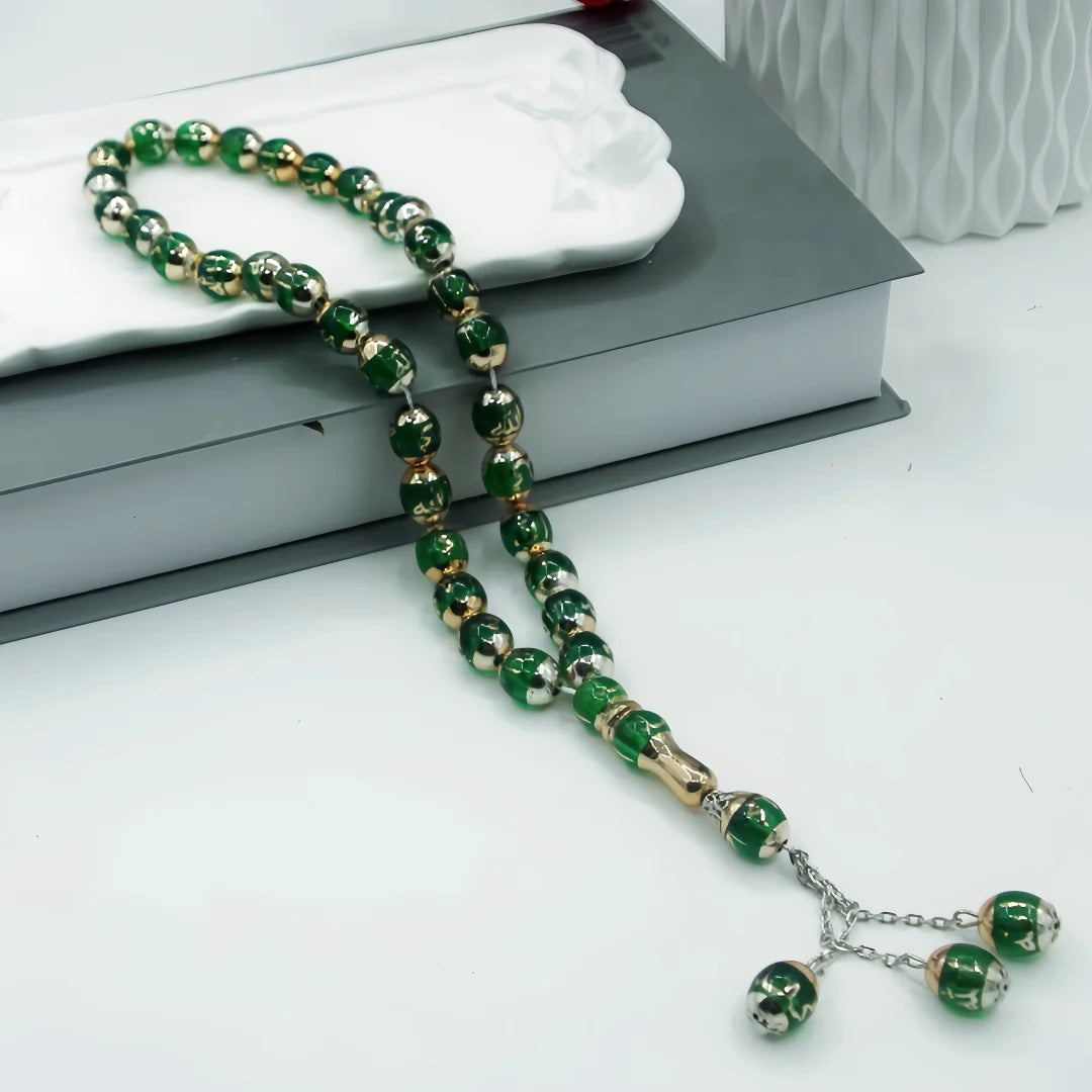 Muslim Prayer Beads Tasbih – 33 Beads with Tassel, 7 Colors