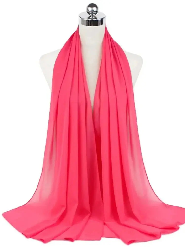 Solid Chiffon Hijab Scarf & Shawl for Women | Ready-to-Wear Muslim Headscarf | 65 Colors