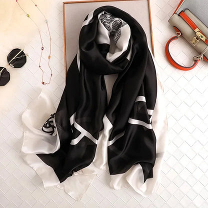 Printed Polyester Hijab Scarf & Shawl - 180x90cm Women's Wrap