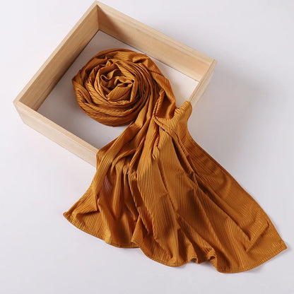 Ribbed Jersey Hijab - Soft Plain Scarf 70x175cm