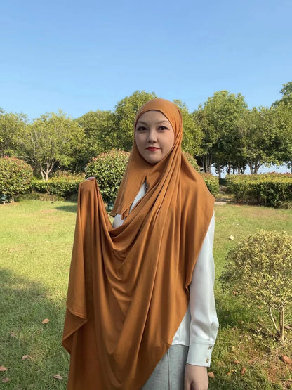 Jersey Instant Hijab – Plain Scarf, 180 × 70 cm