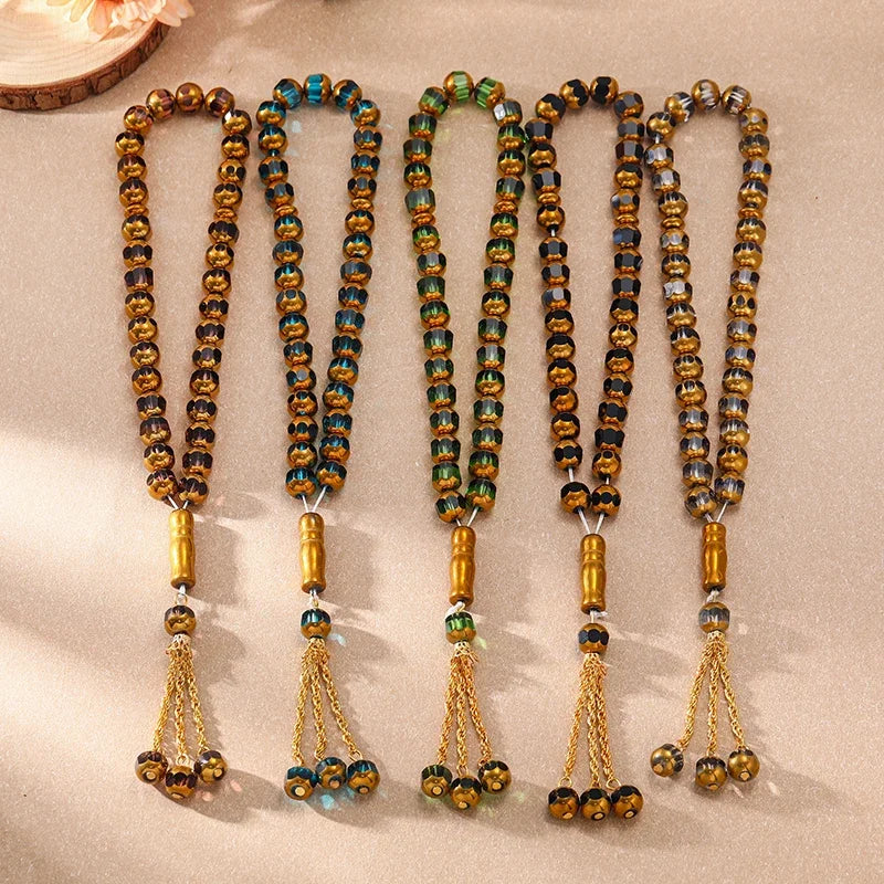 Islamic Prayer Beads Bracelet - 33 Crystal Glass Tasbih Beads