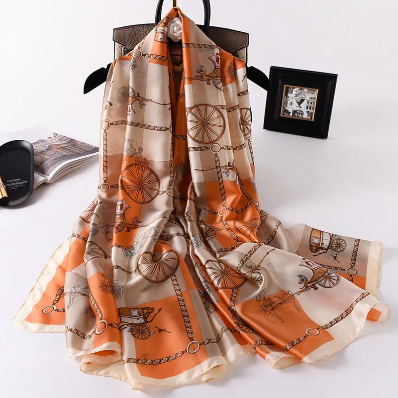 Printed Polyester Hijab Scarf & Shawl - 180x90cm Women's Wrap