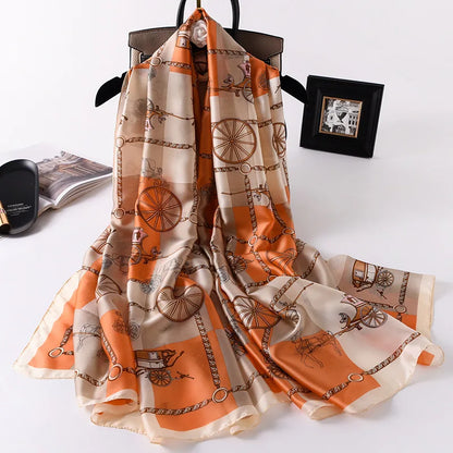 Printed Polyester Hijab Scarf & Shawl - 180x90cm Women's Wrap