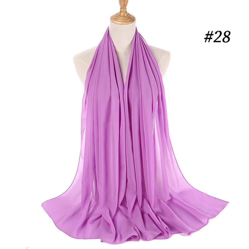 Bubble Chiffon Hijab Scarf for Women | Solid Color Veil & Wrap | 61 Colors