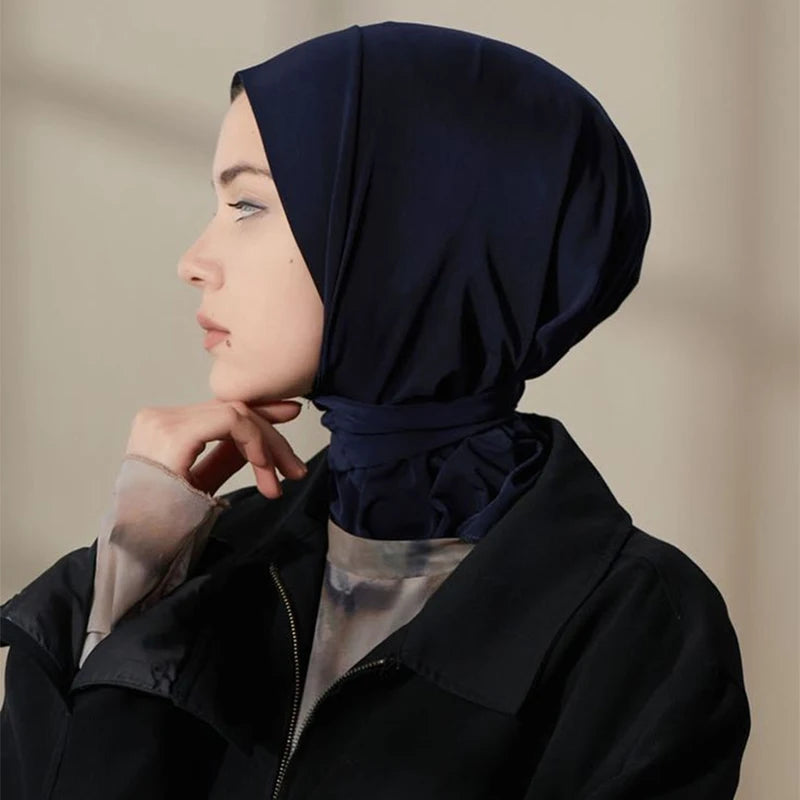 Modal Cotton Hijab Underscarf - Solid Color Turban Cap