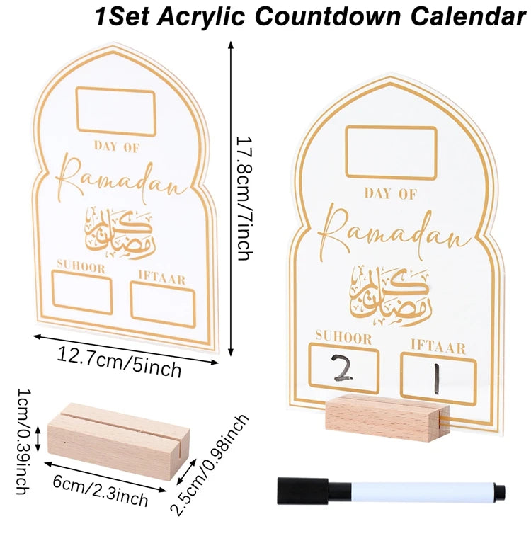 Ramadan Countdown Calendar – Eid Mubarak Home Decoration Ornament