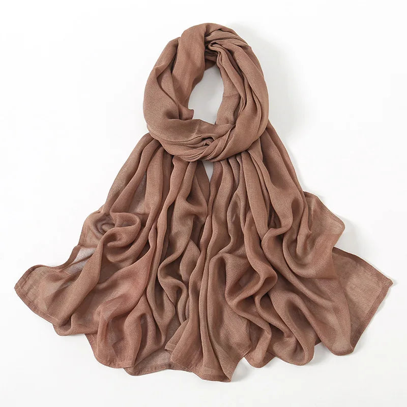Soft Cotton Hijab for Women | Elegant Muslim Headscarf | 44 Colors | 190×85cm