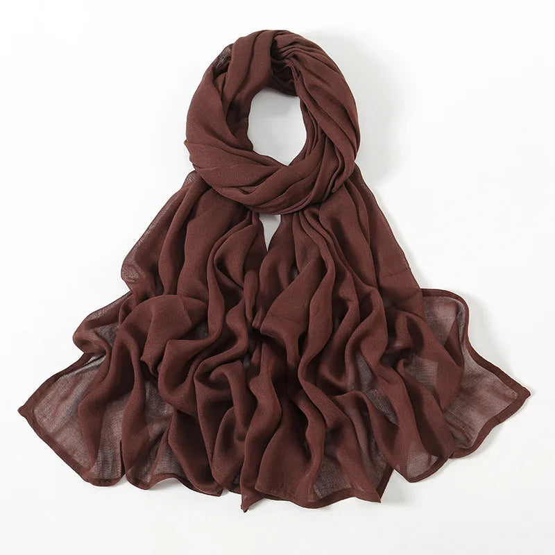 Soft Cotton Hijab for Women | Elegant Muslim Headscarf | 44 Colors | 190×85cm