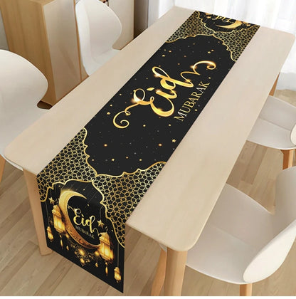 Ramadan Table Runner - Eid Mubarak Cloth Decoration 180x35cm