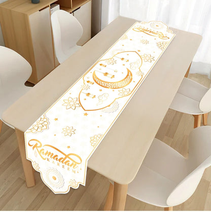 Ramadan Table Runner - Eid Mubarak Cloth Decoration 180x35cm