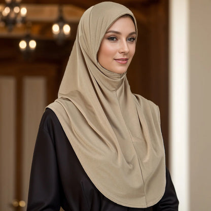 Instant Hijab with Neck Coverage – Solid Color