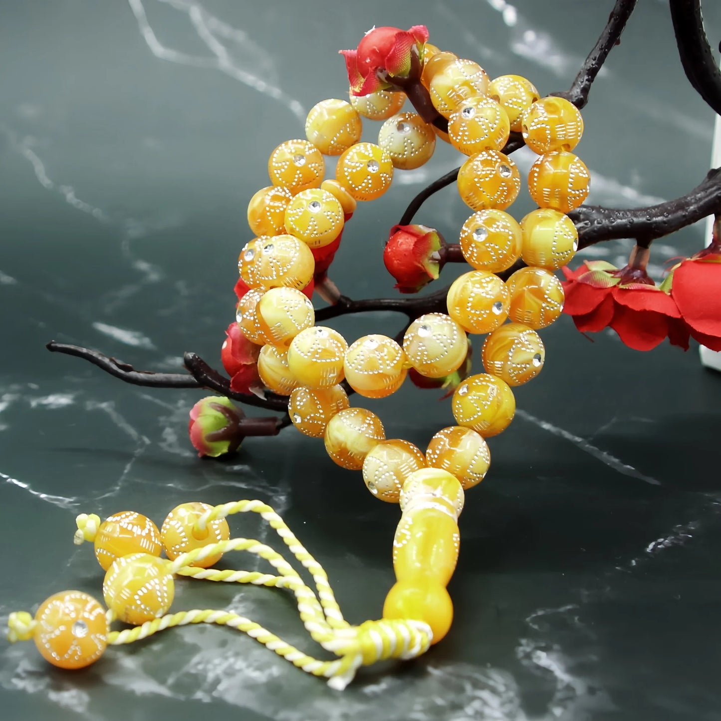 5-Pack Resin Tasbih Prayer Beads | 8mm 33-Bead Islamic Rosary Bracelet & Necklace | 6 Colors