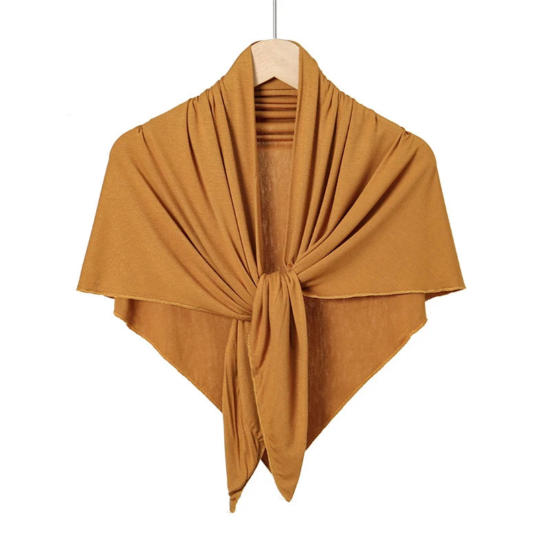 Jersey Triangle Hijab Scarf – Soft Solid Color Shawl & Head Wrap (Single & 2-Piece Sets)